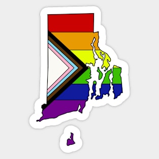 Progress pride flag - Rhode Island Sticker